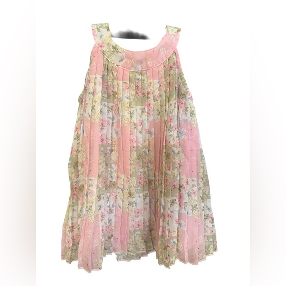 Blueberi Boulevard Other - Blueberi Boulevard Pink and Green Floral Dress